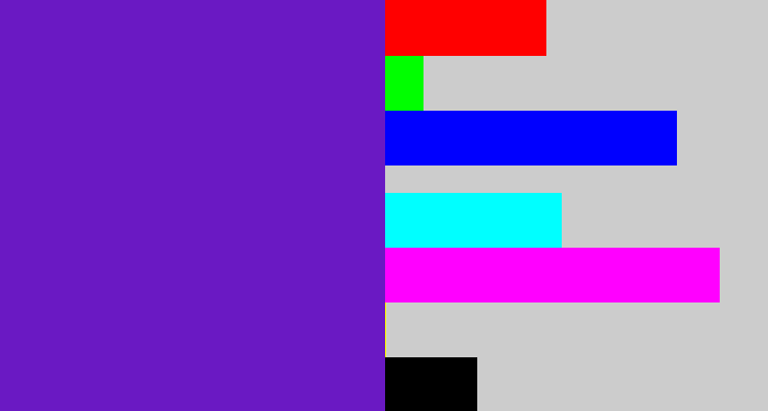 Hex color #6a19c3 - purple/blue