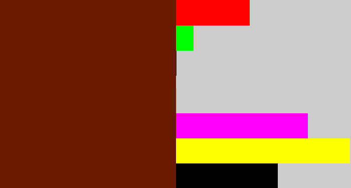 Hex color #6a1a01 - reddy brown