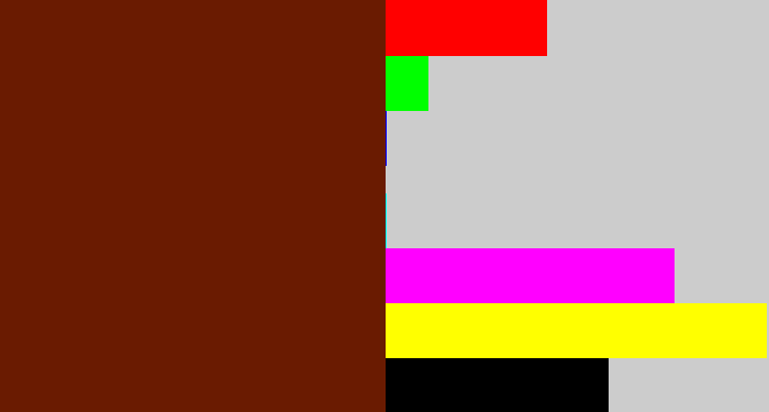 Hex color #6a1b01 - reddy brown