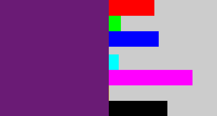 Hex color #6a1b75 - darkish purple