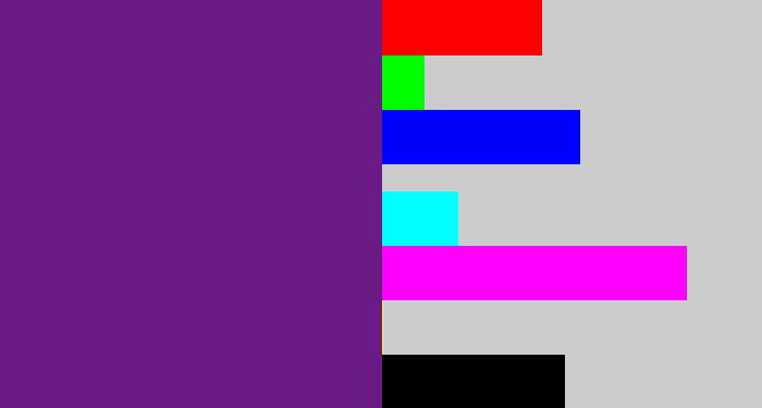 Hex color #6a1b85 - darkish purple