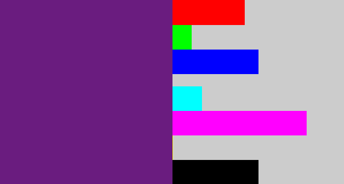 Hex color #6a1c7f - darkish purple