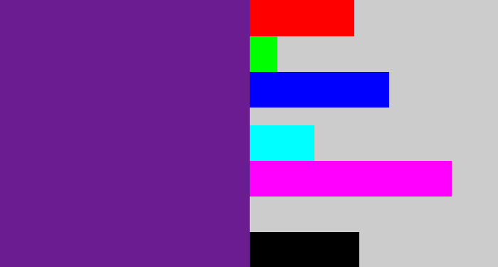 Hex color #6a1c90 - purple