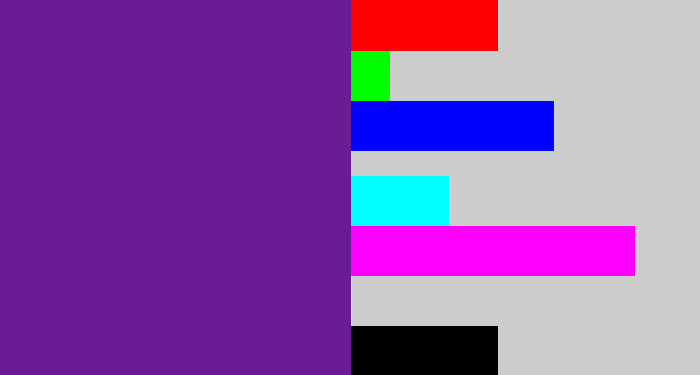Hex color #6a1c94 - purple