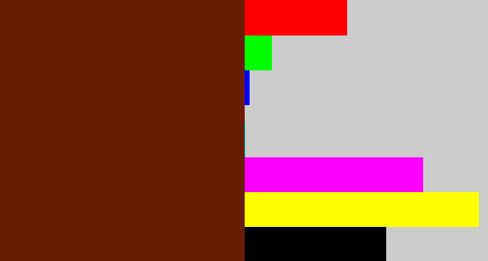 Hex color #6a1d04 - reddy brown