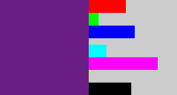 Hex color #6a1d85 - darkish purple