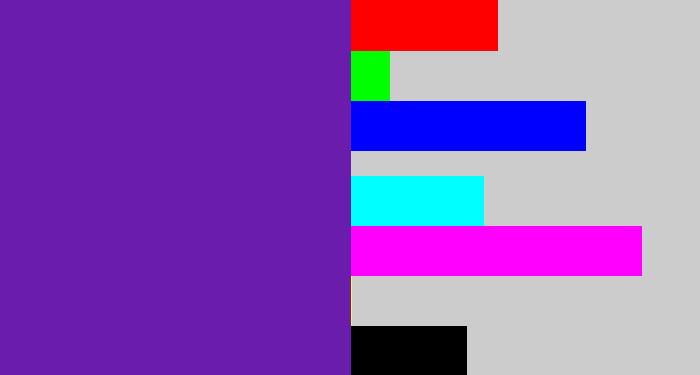 Hex color #6a1dac - purple