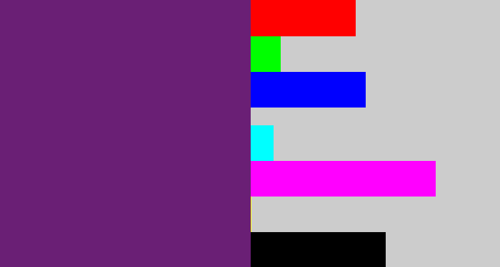 Hex color #6a1f75 - darkish purple