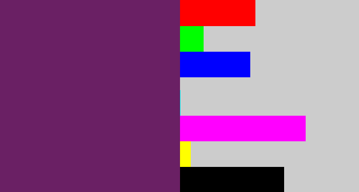 Hex color #6a2064 - darkish purple