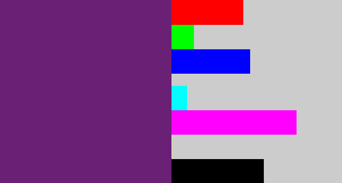 Hex color #6a2075 - darkish purple