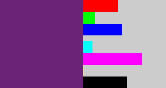 Hex color #6a2377 - darkish purple