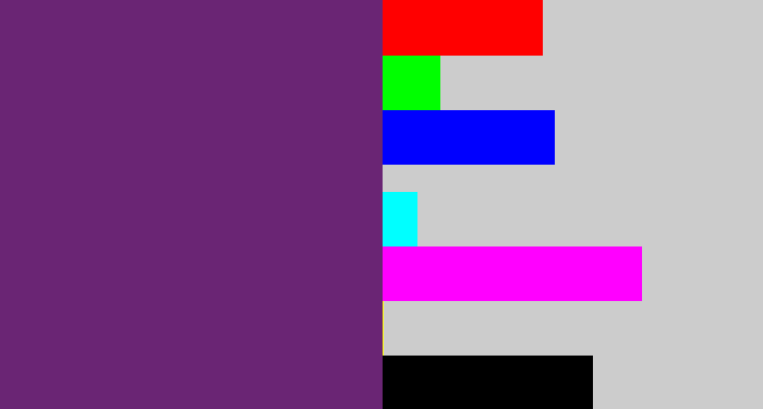 Hex color #6a2574 - darkish purple