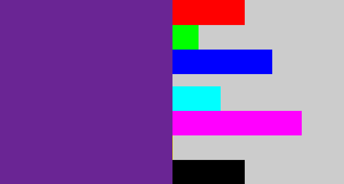 Hex color #6a2594 - purple