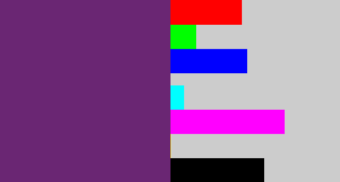Hex color #6a2673 - darkish purple