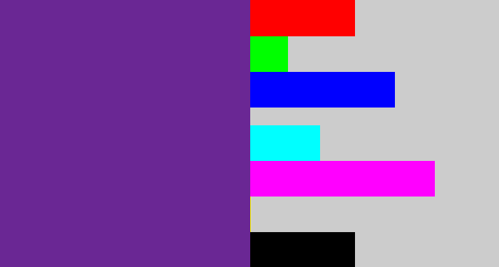 Hex color #6a2794 - purple