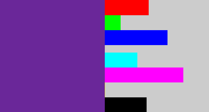 Hex color #6a2799 - purple