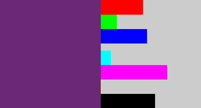 Hex color #6a2876 - darkish purple
