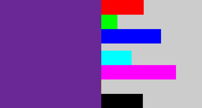 Hex color #6a2897 - purple