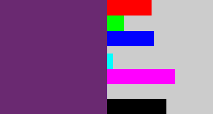 Hex color #6a2971 - darkish purple