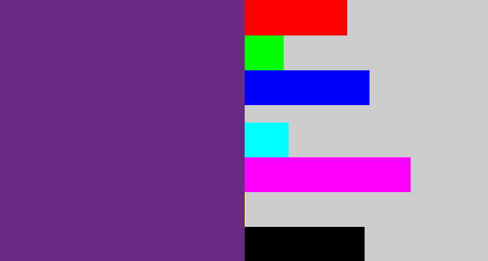 Hex color #6a2982 - darkish purple