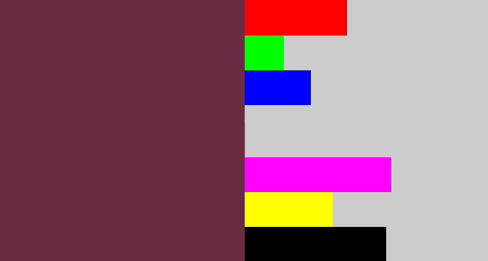 Hex color #6a2a44 - purple brown