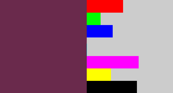Hex color #6a2a4c - purple brown