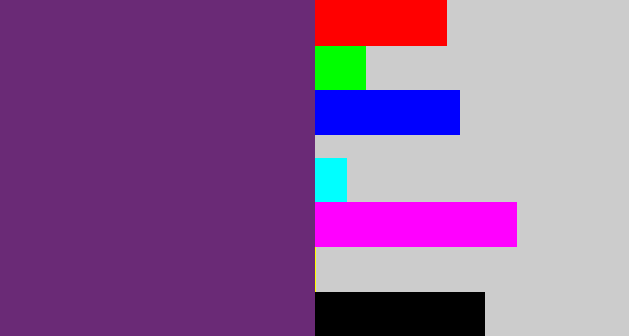 Hex color #6a2a76 - darkish purple