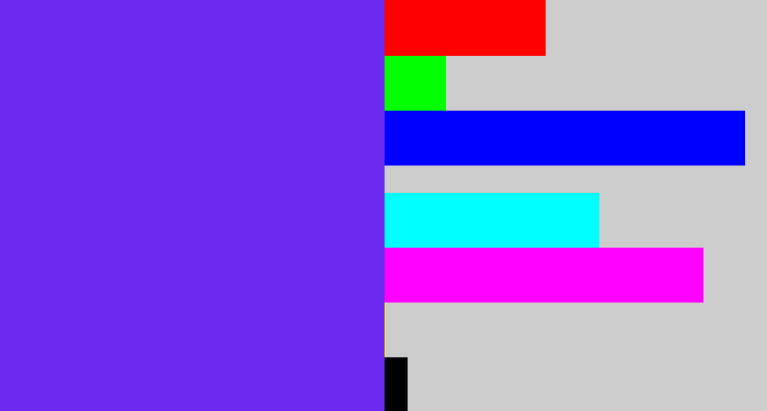 Hex color #6a2af0 - purple blue