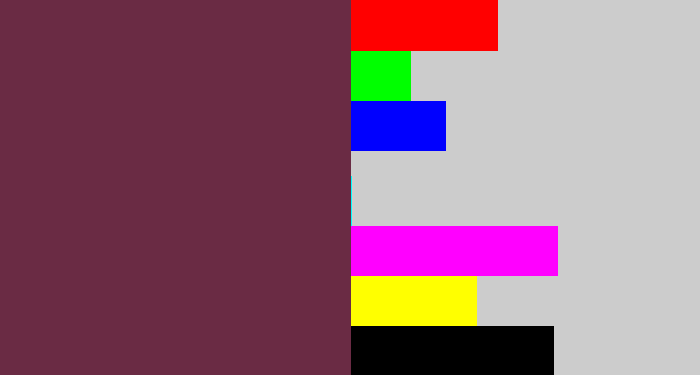Hex color #6a2b44 - purple brown