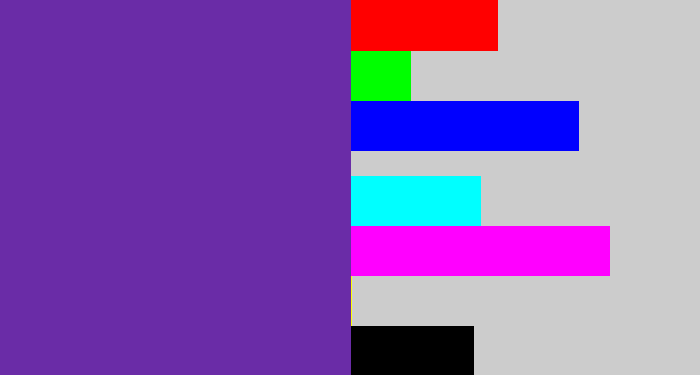 Hex color #6a2ca7 - purple