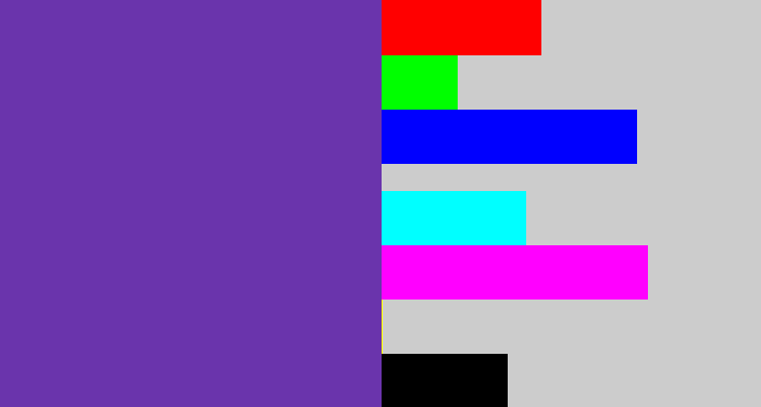 Hex color #6a34ac - bluey purple