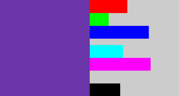 Hex color #6a35a8 - purple