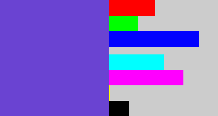 Hex color #6a43d2 - bluey purple