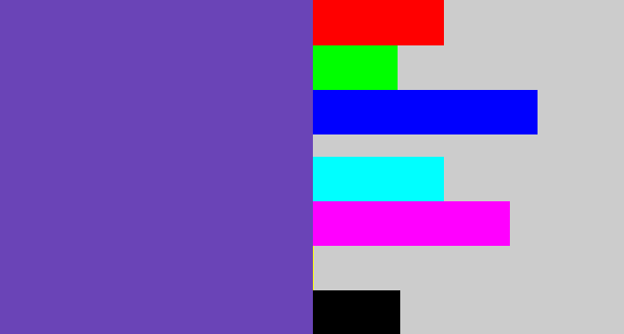 Hex color #6a44b7 - bluey purple