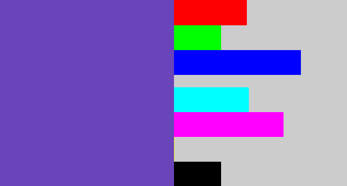 Hex color #6a44b9 - bluey purple