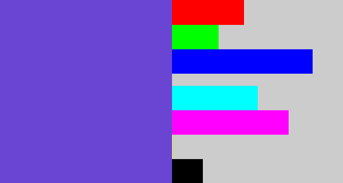 Hex color #6a44d2 - bluey purple