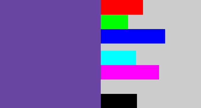 Hex color #6a45a4 - bluey purple