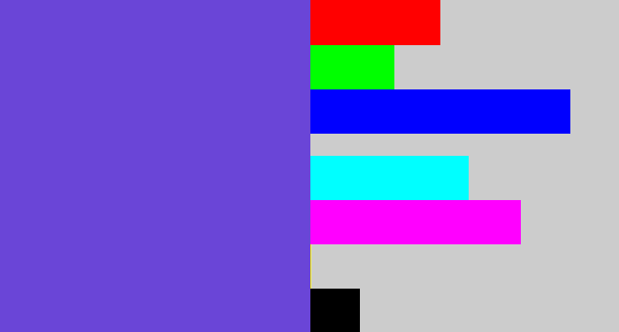 Hex color #6a45d7 - bluey purple