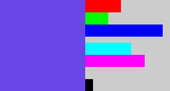 Hex color #6a45e8 - bluish purple