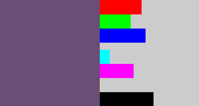 Hex color #6a4e76 - dirty purple