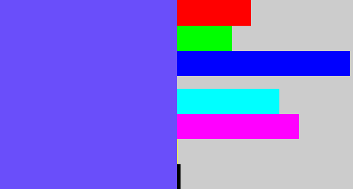 Hex color #6a4efa - purpleish blue