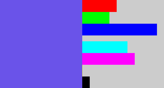 Hex color #6a53e9 - purpleish blue