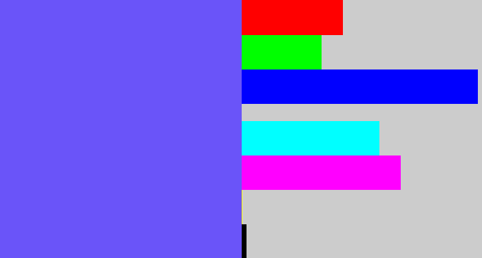 Hex color #6a54f9 - purpleish blue