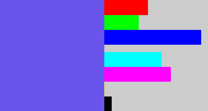 Hex color #6a55ec - purpleish blue
