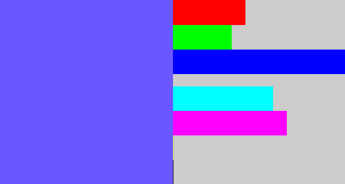 Hex color #6a57ff - purpleish blue