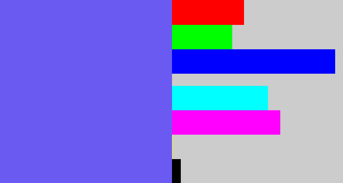 Hex color #6a5af2 - purpleish blue