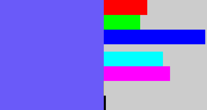Hex color #6a5af9 - purpleish blue