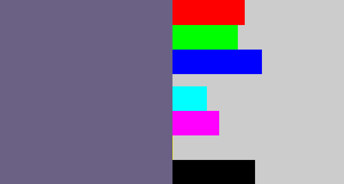 Hex color #6a6184 - purplish grey
