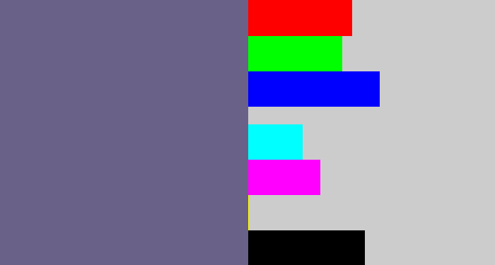 Hex color #6a6188 - purplish grey