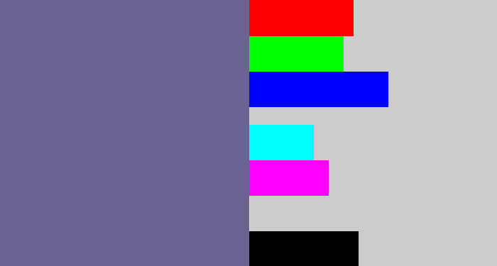 Hex color #6a6290 - purplish grey